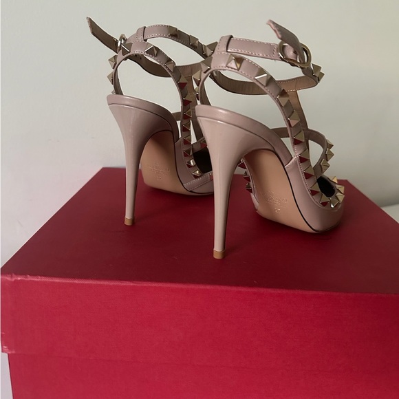 Valentino Rockstud Ankle Strap Pump 100 Mm Size 37 Poudre - Picture 2 of 8